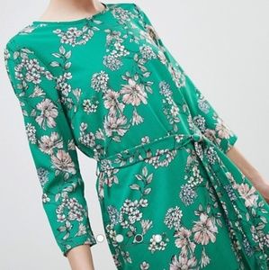 Asos Green Floral Midi Dress
